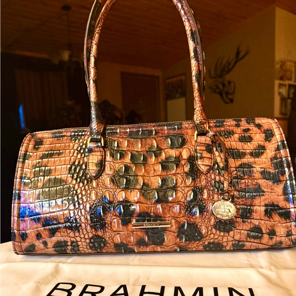 Brahmin Golden lynx Sophia nwt Croc-Embossed Shoulder Bag 🤩